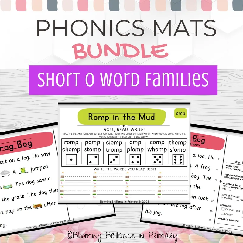 Short O Progress Monitoring Intervention Bundle with Decodable Passages, Activities, and Assessments