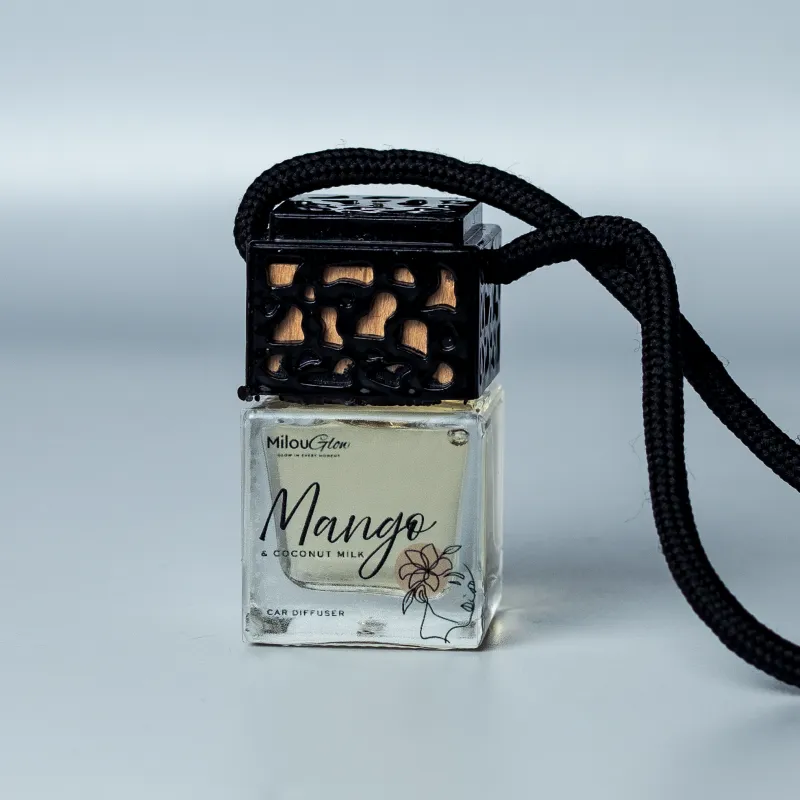 MilouGlow Luxe Car Diffuser | Hanging Car Freshener | Black Chrome