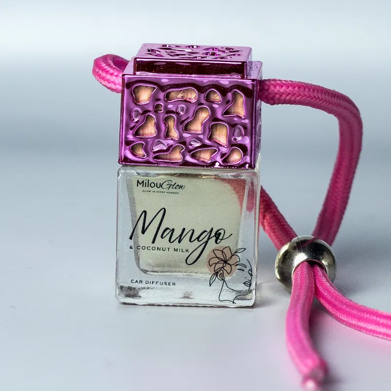 MilouGlow Luxe Car Diffuser | Hanging Car Freshener | Pink Chrome