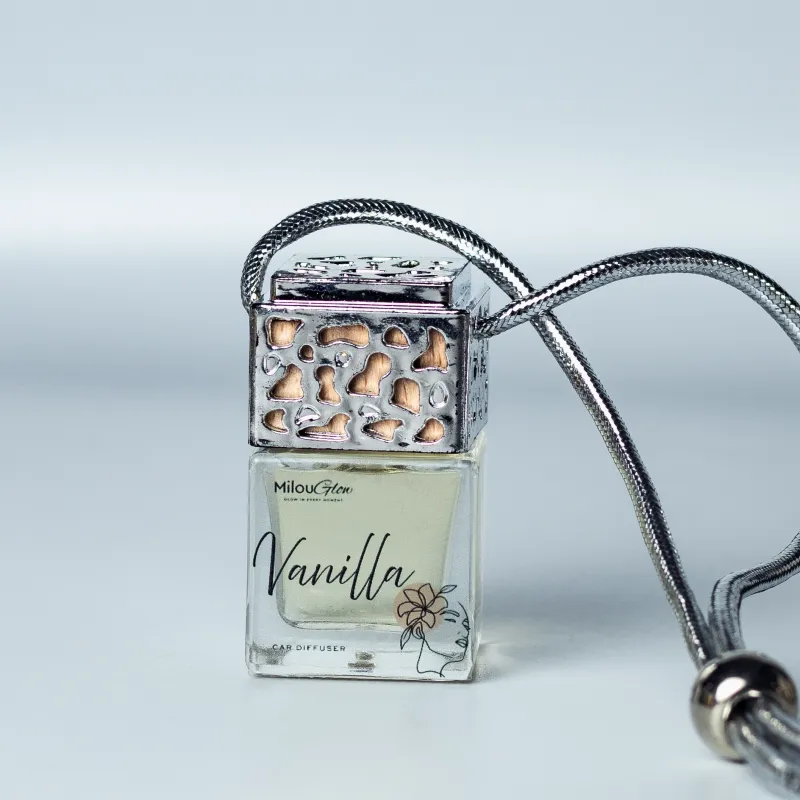 MilouGlow Luxe Car Diffuser | Hanging Car Freshener | Silver Chrome