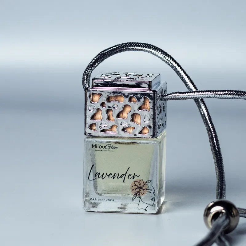 MilouGlow Luxe Car Diffuser | Hanging Car Freshener | Silver Chrome