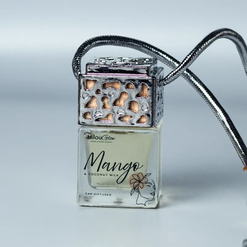 MilouGlow Luxe Car Diffuser | Hanging Car Freshener | Silver Chrome