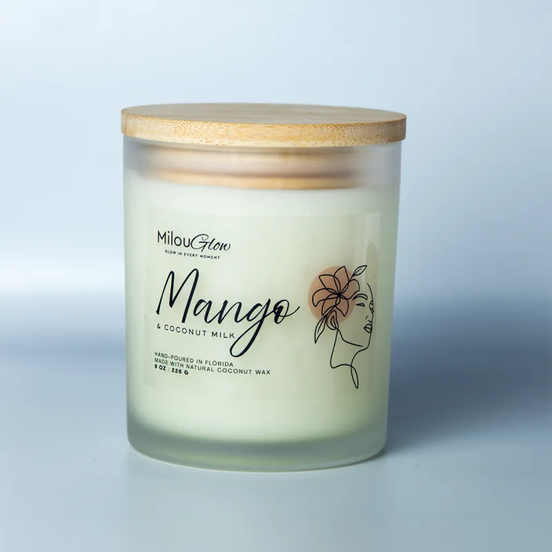 MilouGlow Mango & Coconut Milk Candle – Tropical Luxury Home Fragrance