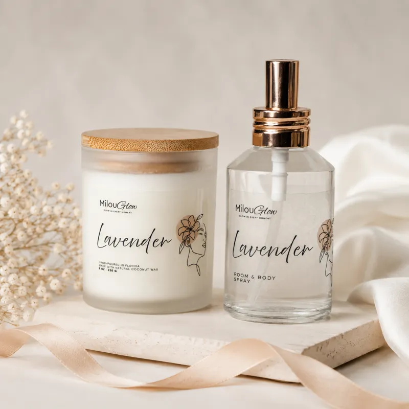 MilouGlow Candle & Room Spray Bundle – Luxury Home Fragrance Gift Set
