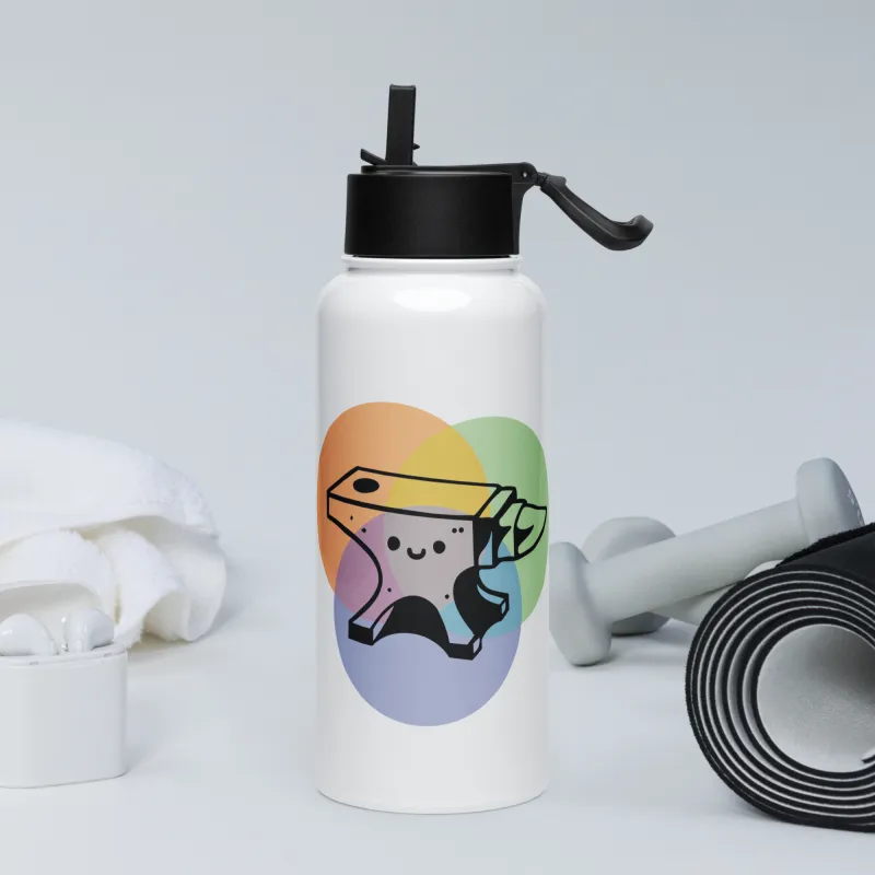 Stainless Steel Water Bottle - Colorful Bobby Anvil