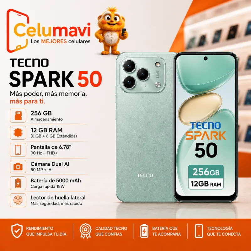 🚀✨ TECNO Spark 50 | 256GB + 12GB RAM 🔥📱