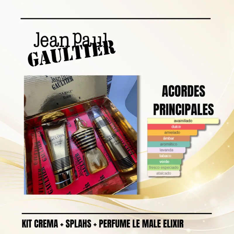 KIT CREMA + SPLAHS + PERFUME LE MALE ELIXIR