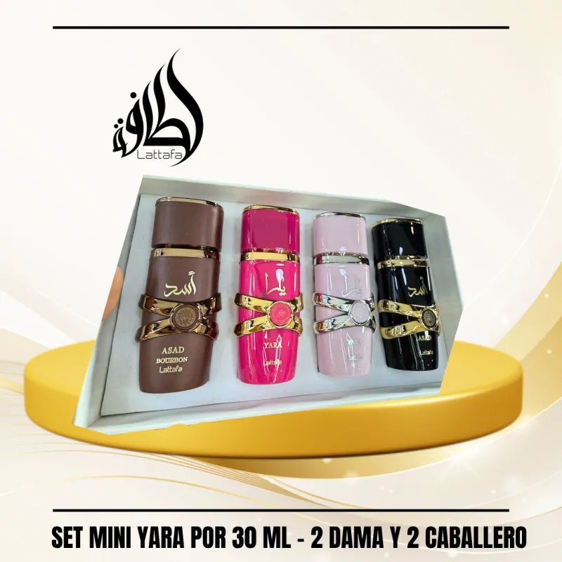 SET MINI YARA POR 30 ML - 2 DAMA Y 2 CABALLERO