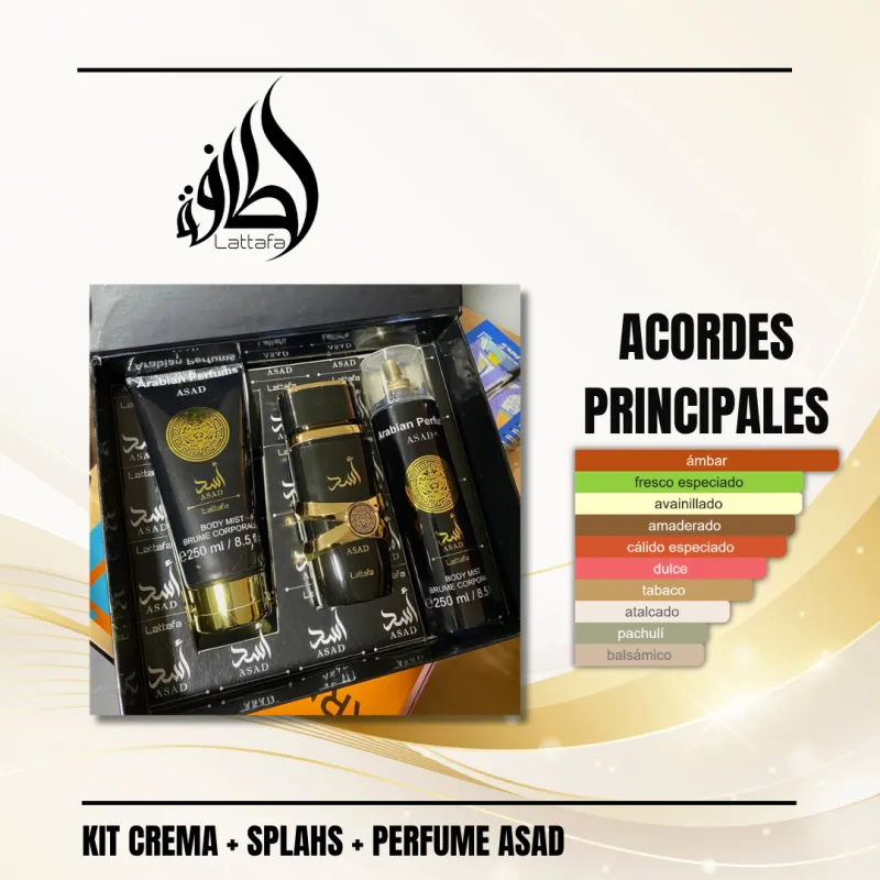 KIT CREMA + SPLAHS + PERFUME ASAD