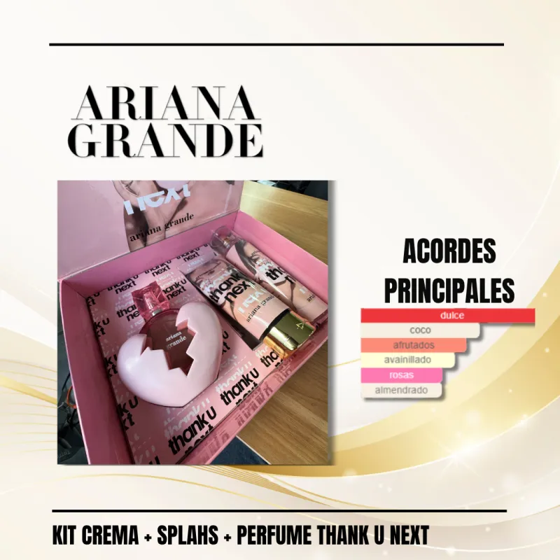 KIT CREMA + SPLAHS + PERFUME THANK U NEXT