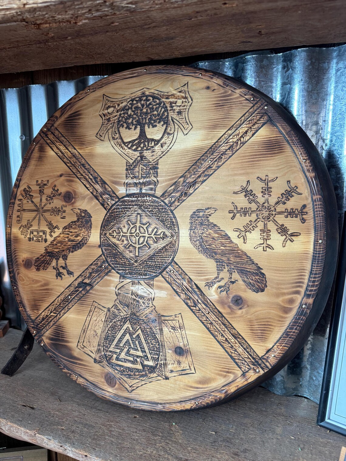 Hand Crafted Norse Viking Shield