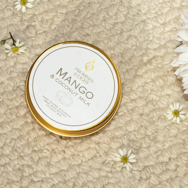 Mango & Coconut Milk 2 Oz Tin Candle – Tropical Mini Candle