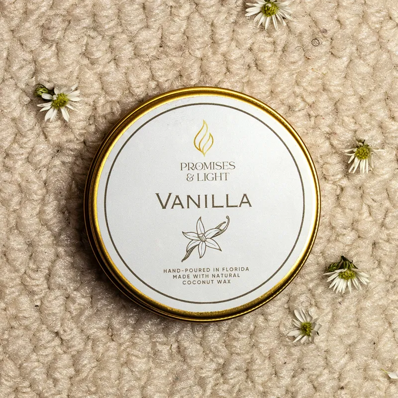 Vanilla 2 Oz Tin Candle – Sweet Warm Mini Candle