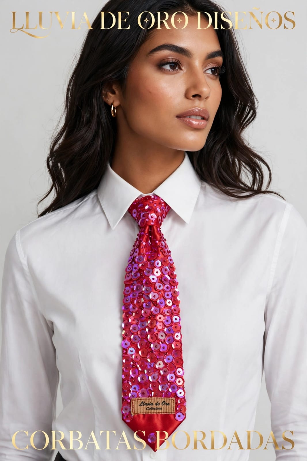 Corbata Bordada a Mano con Lentejuelas | Diseño Exclusivo Artesanal