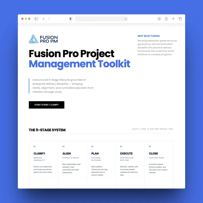 Fusion Pro Project Management Toolkit