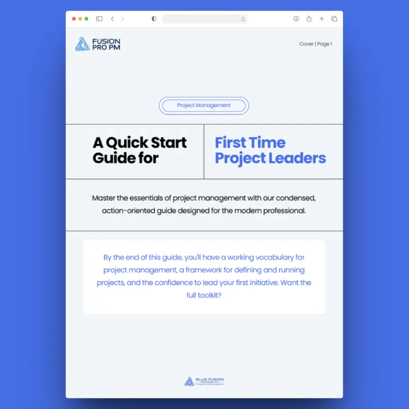A Quick Start Guide for Project Managers