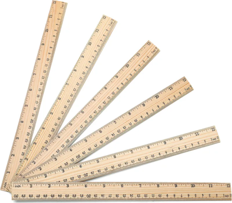 Yellow & Brown Wooden Rulers