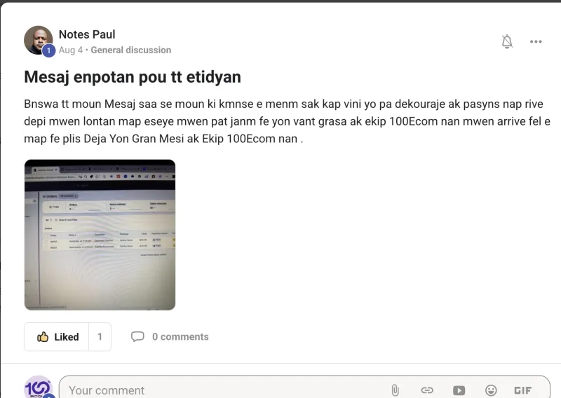 Piblikasyon Notes Paul sou eksperyans li