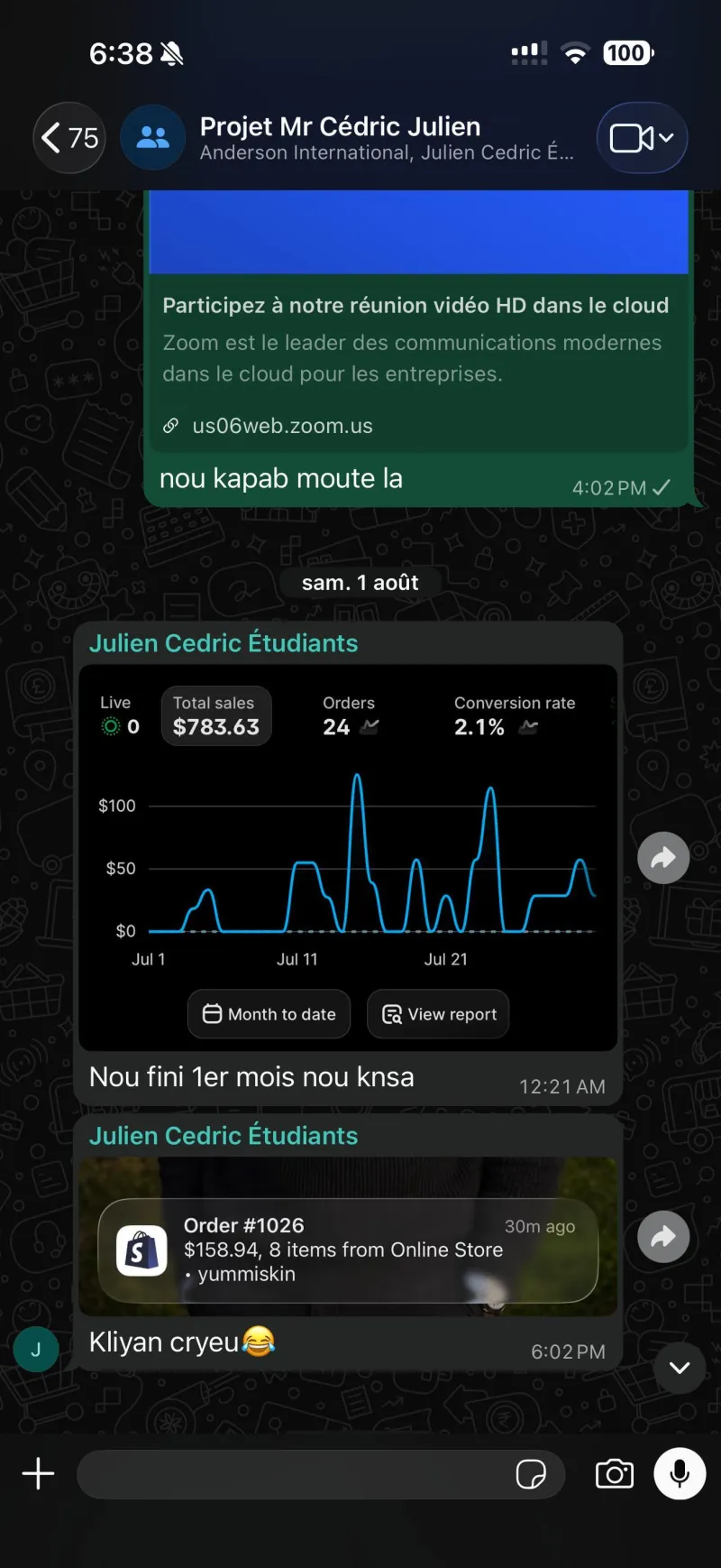 Echanj sou pwojè Cédric Julien