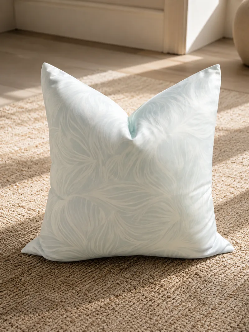 Seabreeze Pillow collection - soft pale mint, icy blue-white