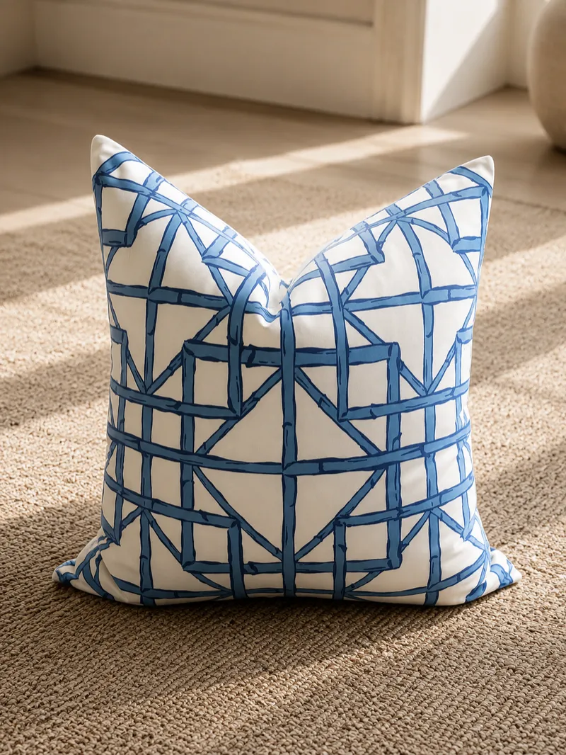 Seabreeze Pillow collection - Geometric Bamboo Trellis