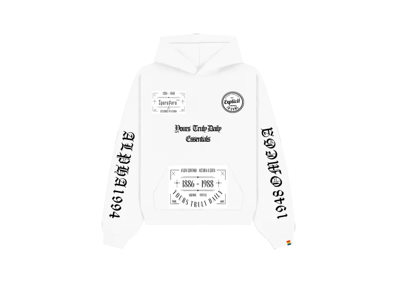 Yours Truly Daily SP2 Essentials White Hoodie