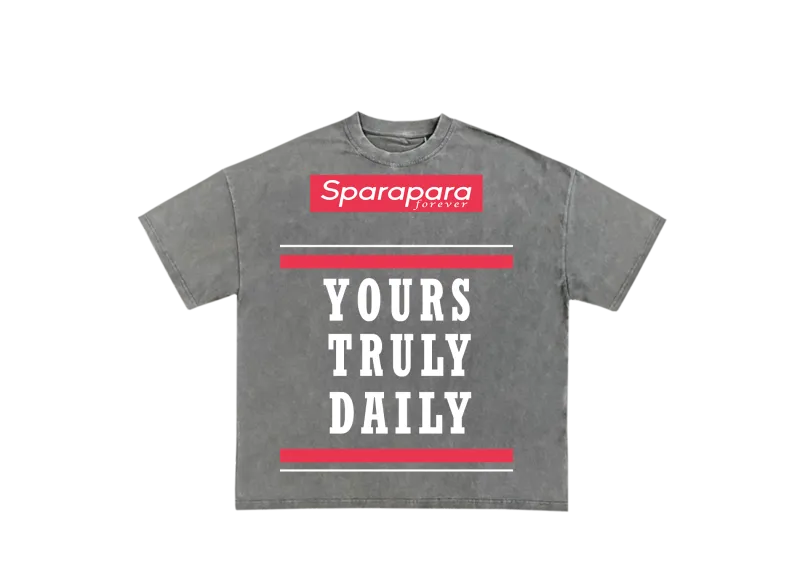 Yours Truly Daily Message T-Shirt Grey