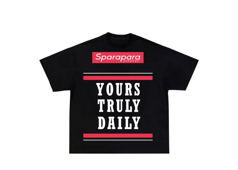 Yours Truly Daily Message T-Shirt Black