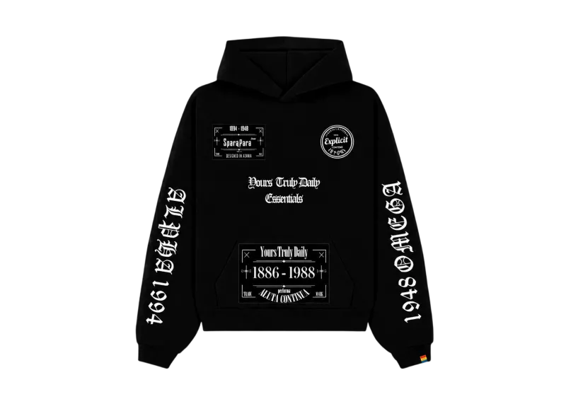 Yours Truly Daily SP2 Essentials Black Hoodie