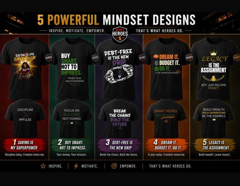Money Heroes™ Powerful Mindset T-Shirt Collection