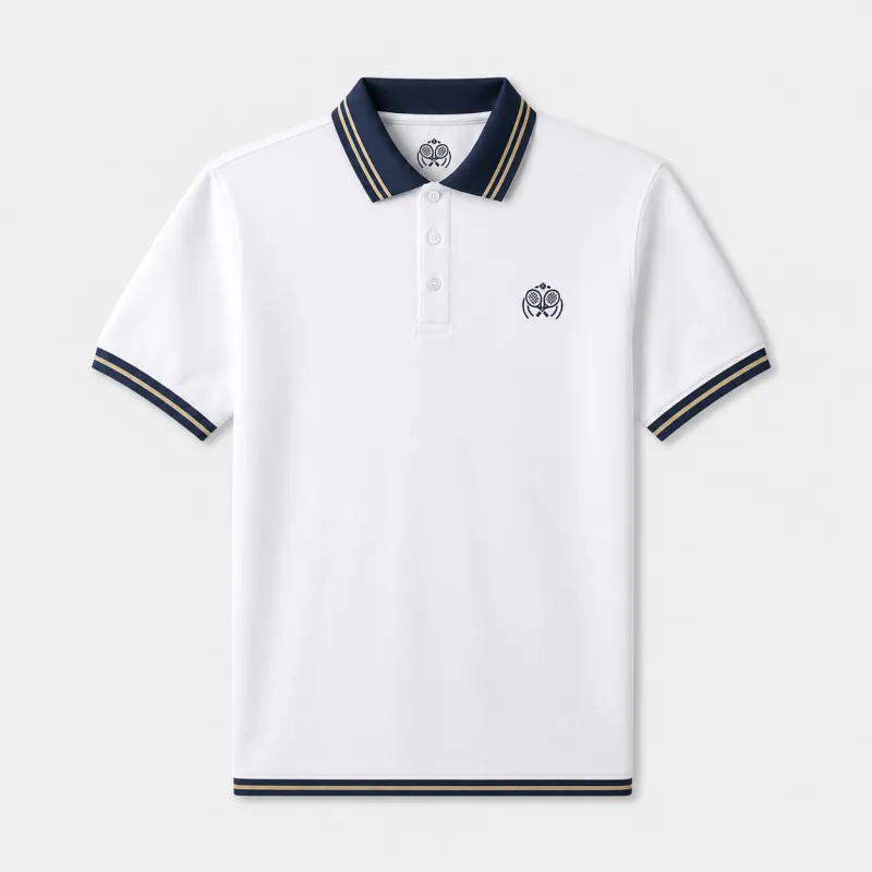 Deux le Jeu Polo Wit – Tennis Polo in Bamboe