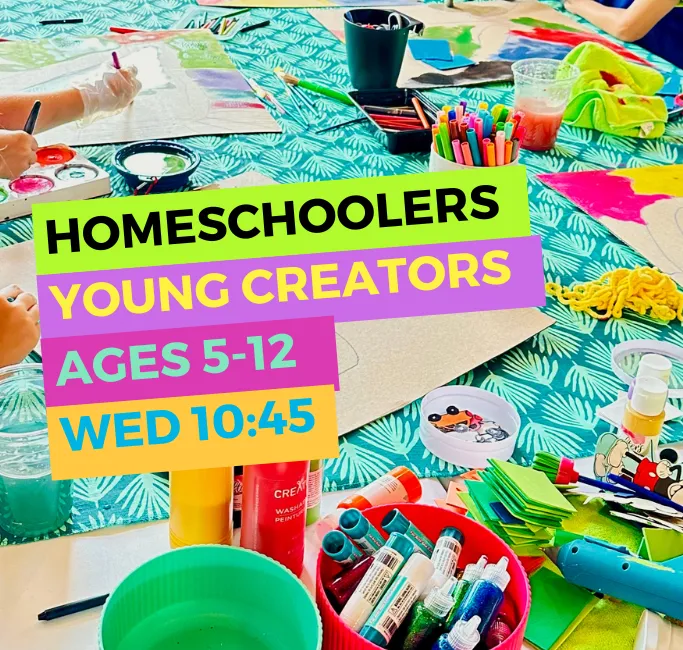 Homeschool STEAM-based Art crafting club 10:45a (Aug. 5-Sept. 30) 