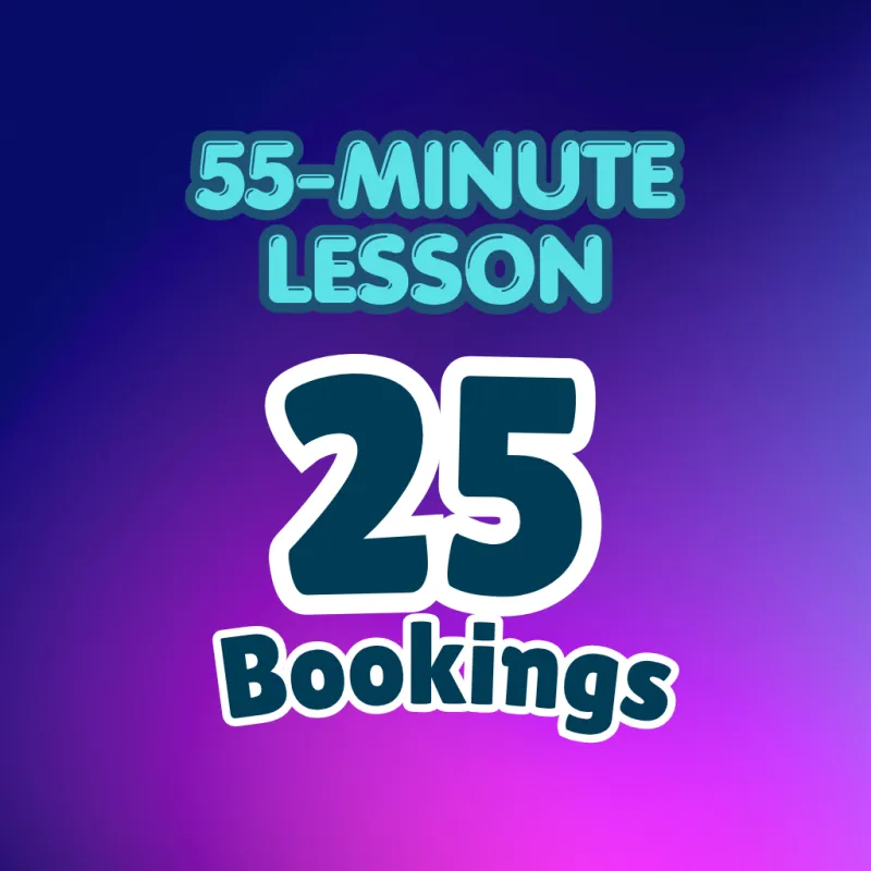 25 Bookings - 55-Minute Lesson