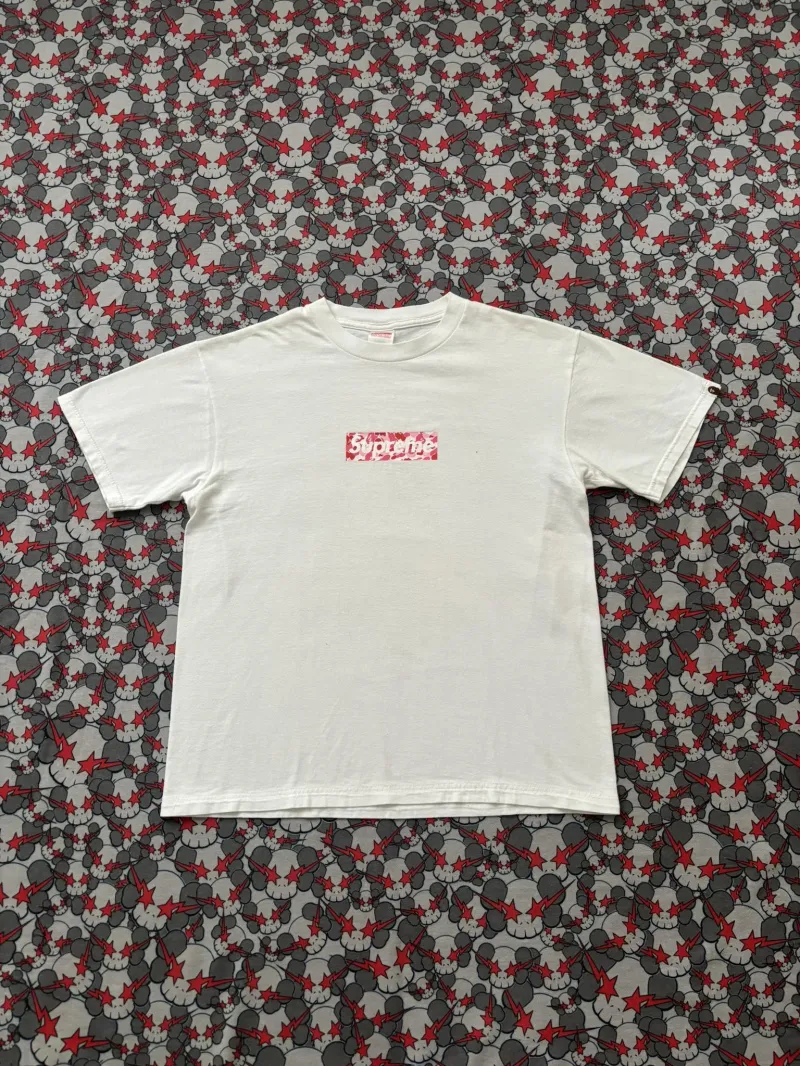 01' Bape X Supreme Abc Pink Camo Box Logo Tee
