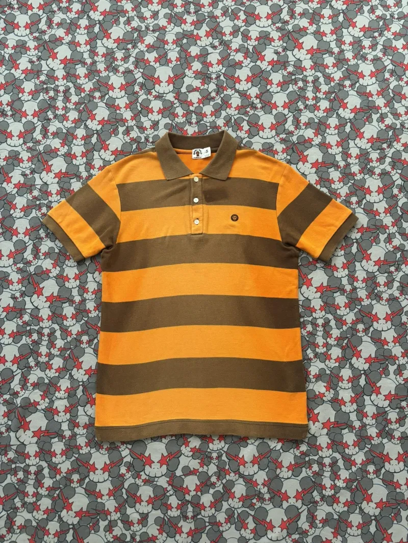 04' Bape Baby Milo striped Polo Shirt