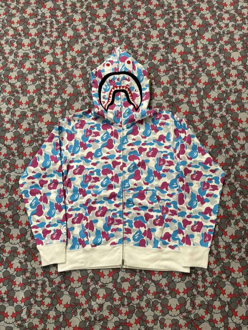 (SZ M) Bape Yokohama City Camo Separate Shark Full Zip Hoodie 