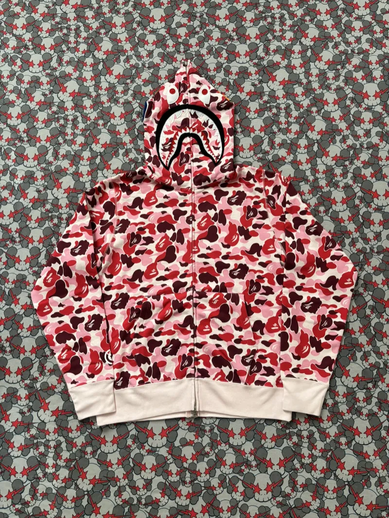 (SZ M) Bape Hiroshima City Camo Separate Shark Full Zip Hoodie