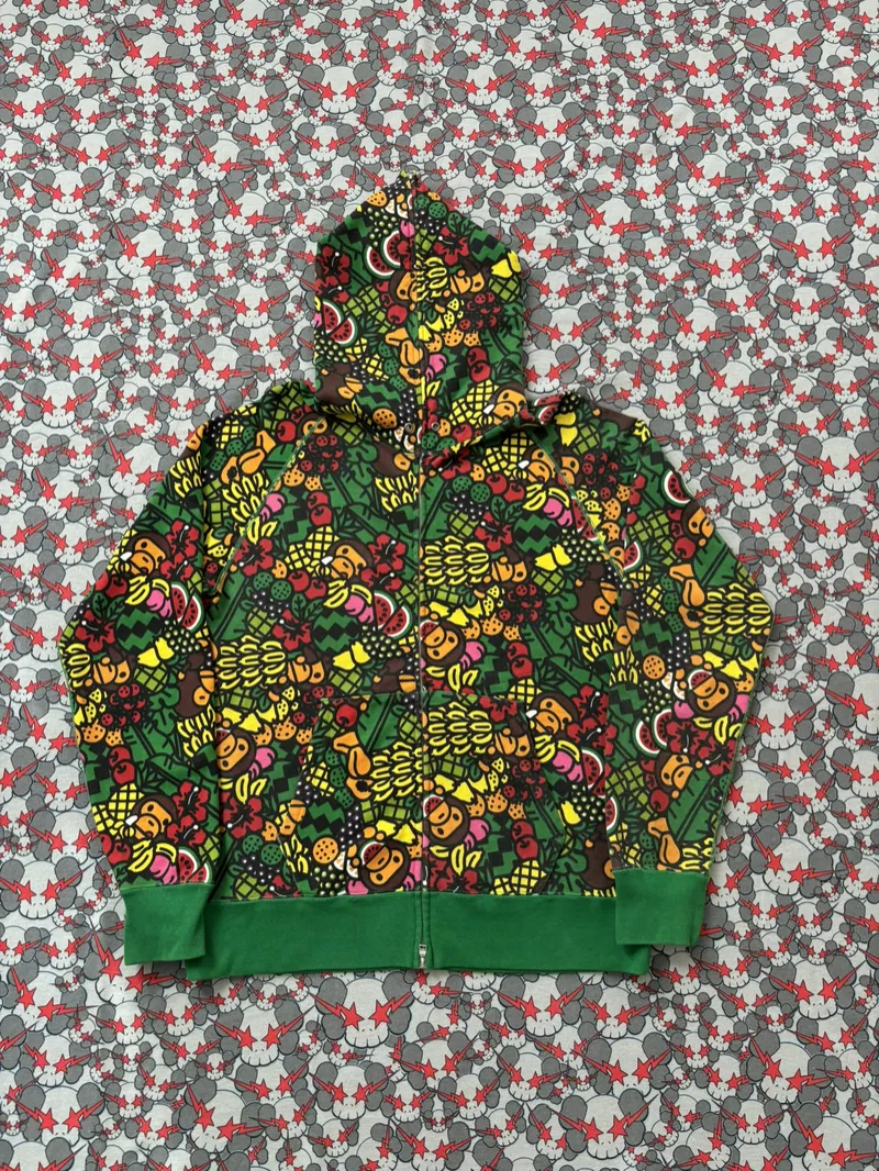 (SZ L) 11' Bape Baby Milo Safari Camo Full Zip Hoodie 