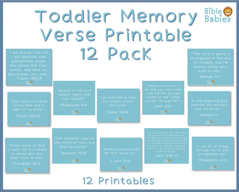 Toddler Memory Verse Printable Pack