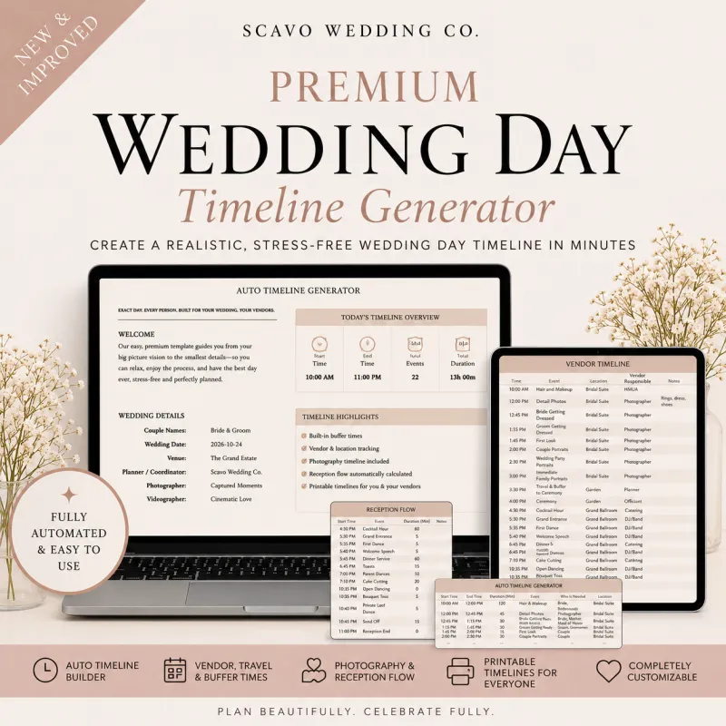 The Scavo Wedding Day Timeline