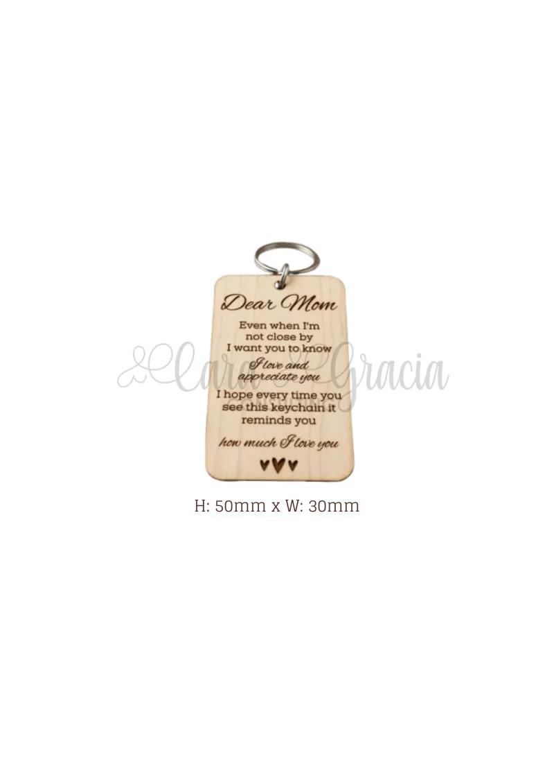 "Dear Mom" keychain