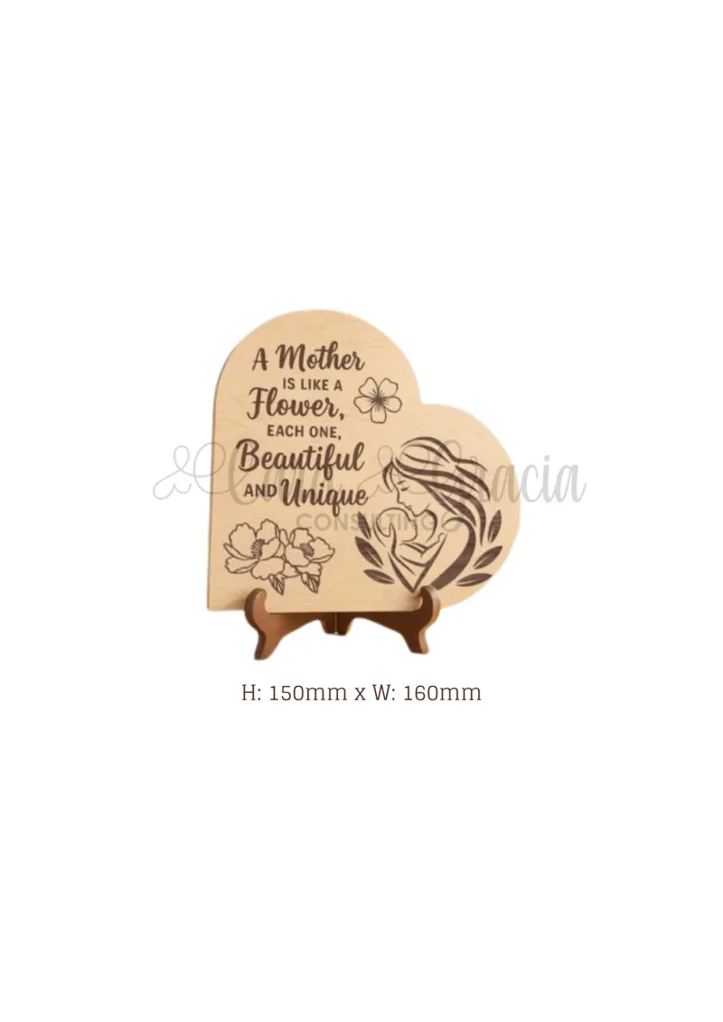 "Mother like a flower" engraved stand