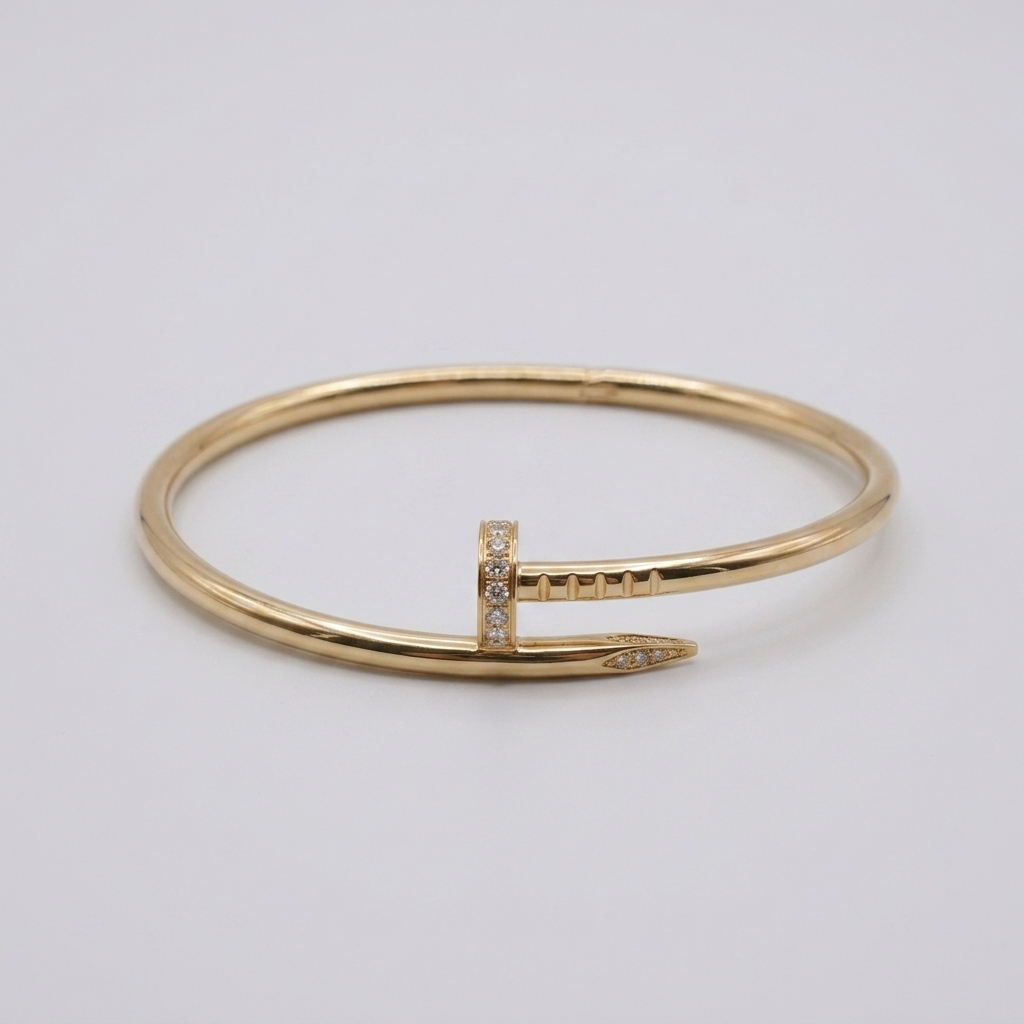 Signature Gold Pave Nail Bangle