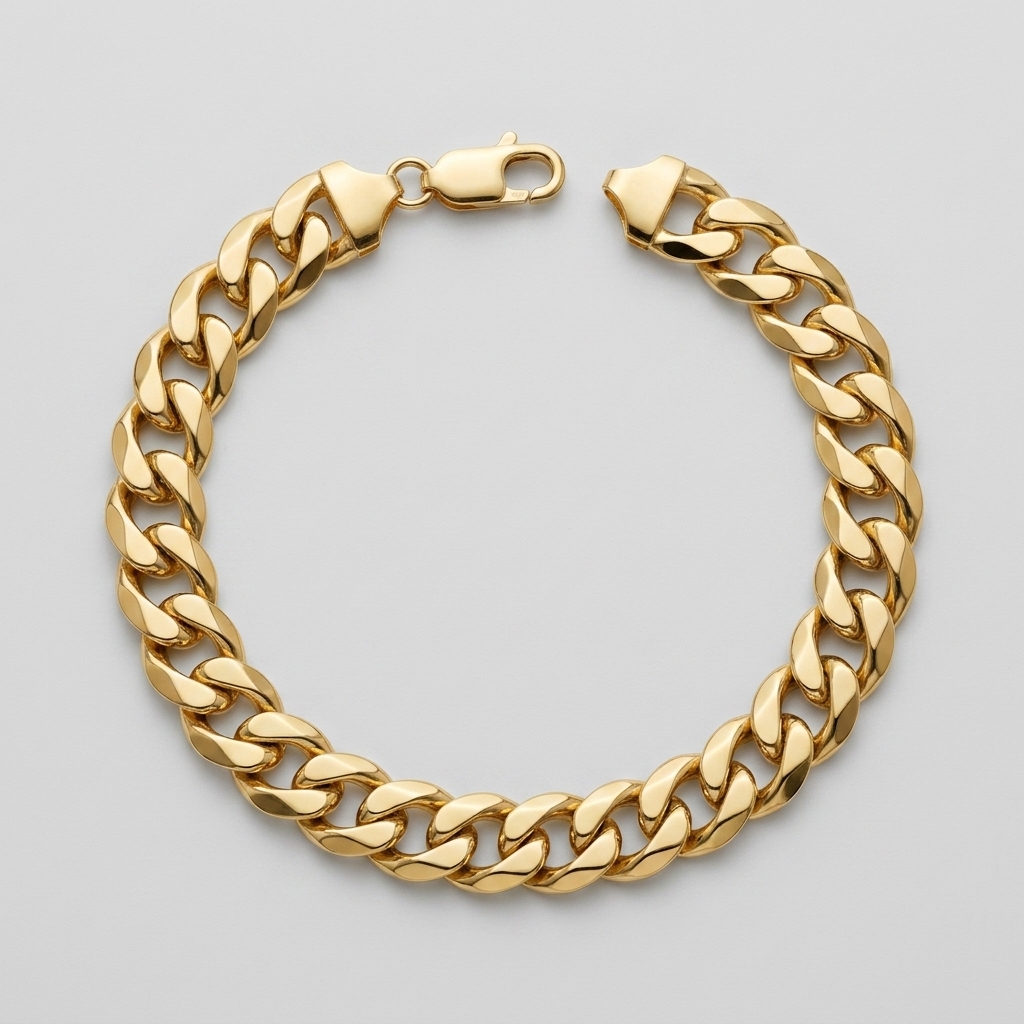 Medium Cuban Link Gold Chain Bracelet