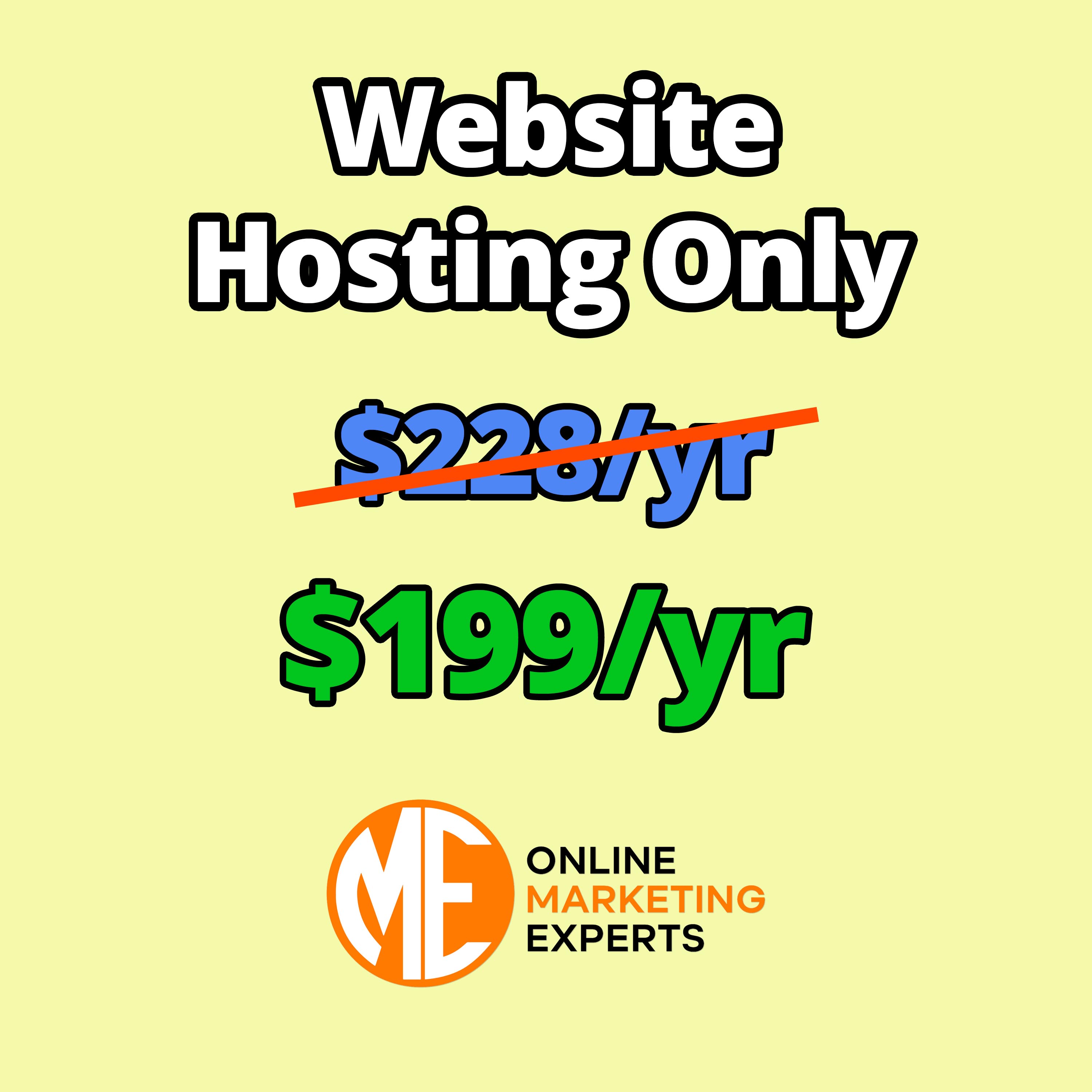Website Hosting Only - Yrly Subscription $199