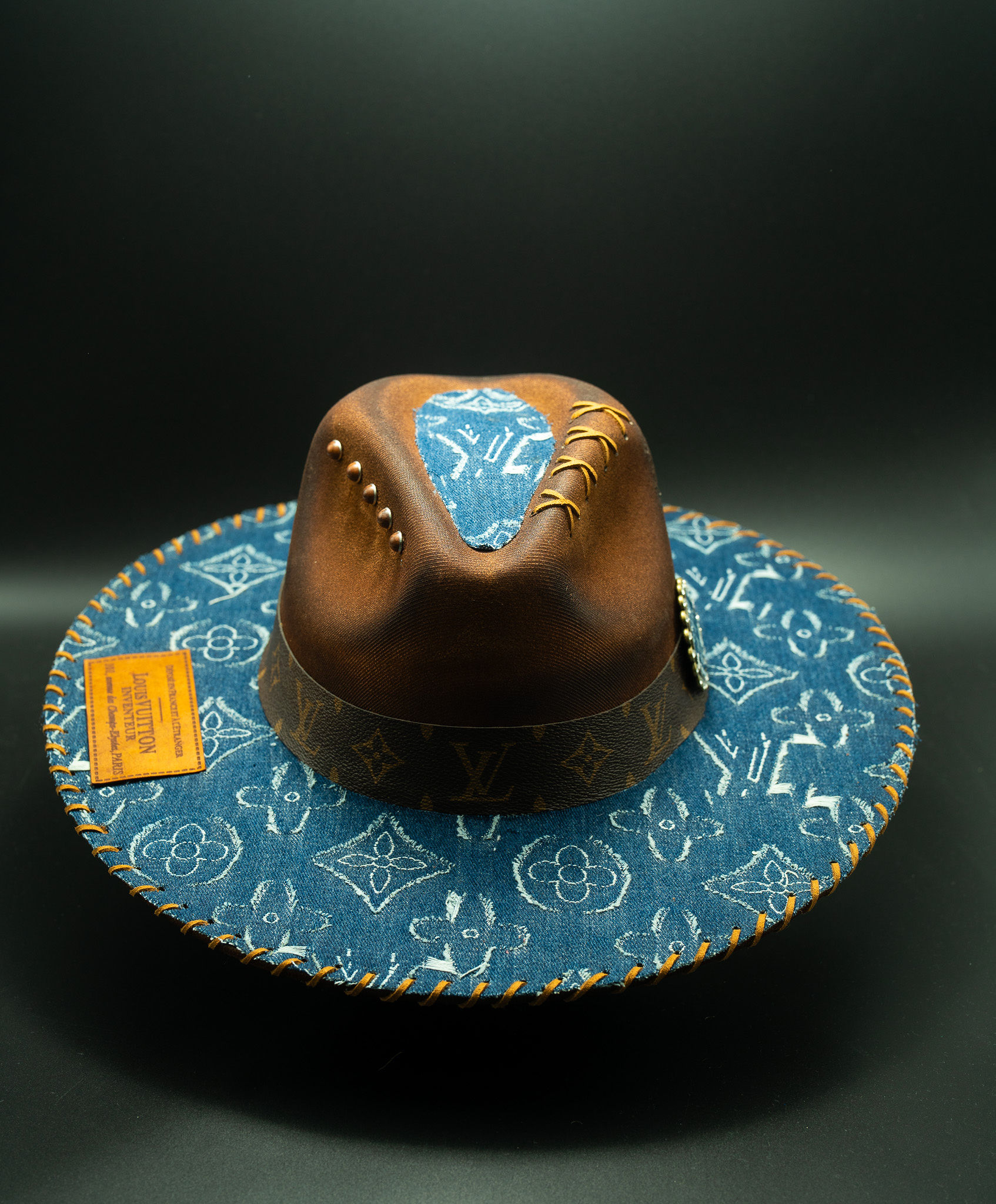 Blue Denim Royalty — handmade custom fedora by Swaghatz