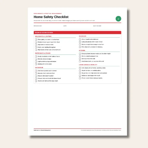 Parkinson’s Home Safety Checklist