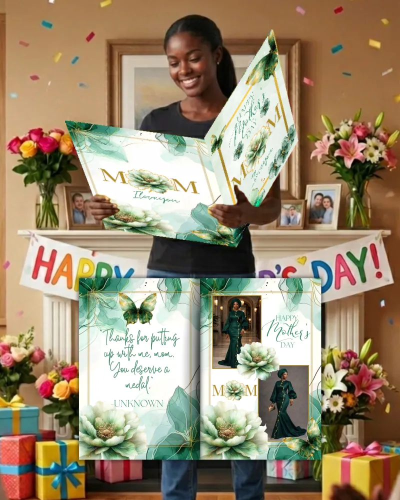 Mother's Day Green Flower - Jumbo Card