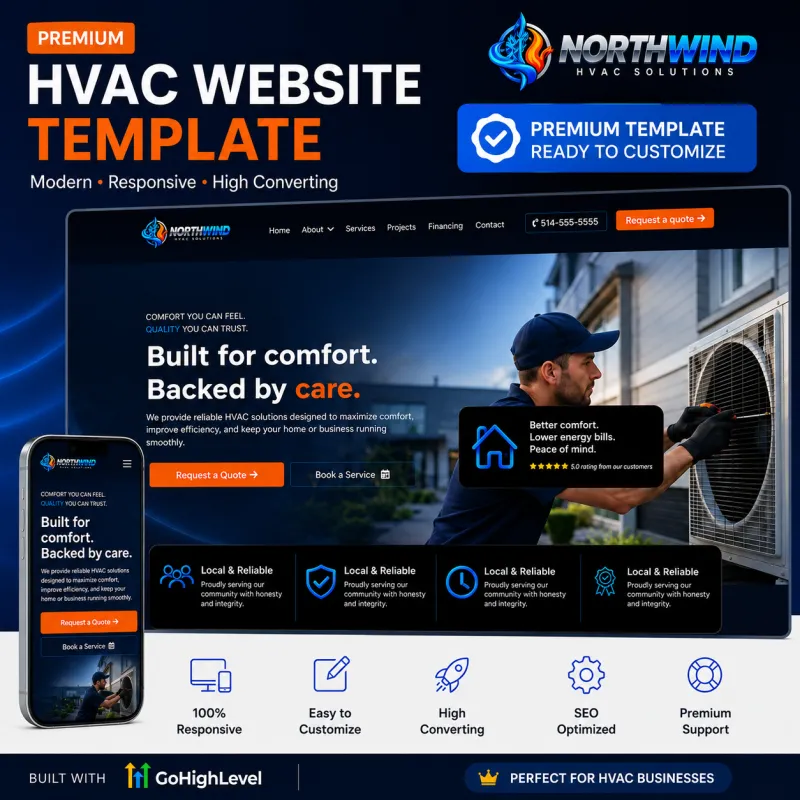 Premium HVAC Website Template – Modern, Responsive & High-Converting