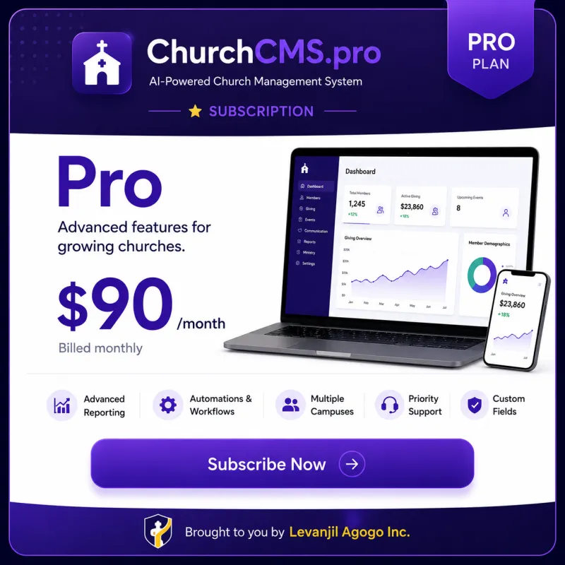 Pro ChurchCMS  Membership